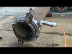 Pneumatic pipe cutting and beveling machine